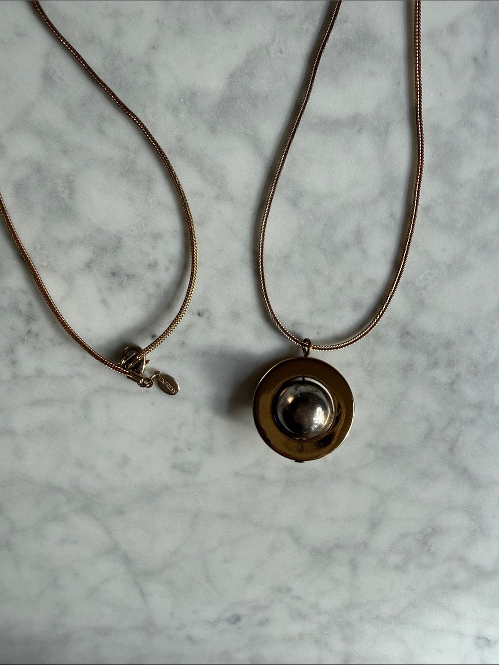 Express Space design Gold-Silver-Tone Women’s Pendant Necklace Planet Circle - Picture 10 of 12